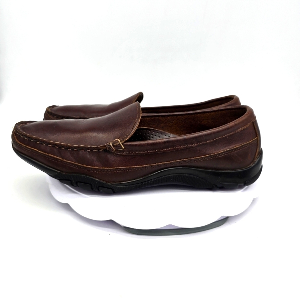 Allen Edmonds Shoe Mens 10 D Boulder Brown Leather Moc Toe Loafers